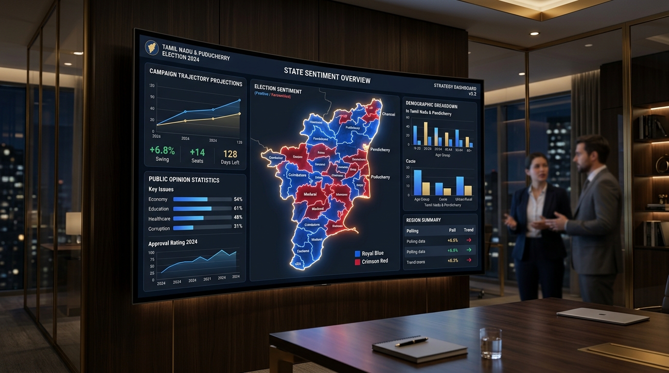 Pondicherry Election Campaign War Room Dashboard Mockup